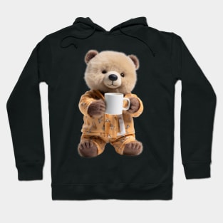 Adorable Teddy Bear Drinking Coffee Early in the Morning Hoodie